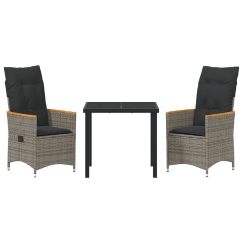 5-CZĘŚCIOWY ZESTAW JADALNIANY OGRODOWY Z PODUSZKAMI SZARY POLIRATTAN