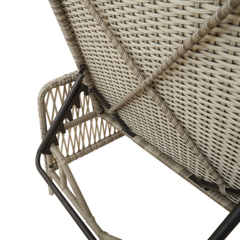 LEŻAK JASNOSZARY PE RATTAN 157X 55X 92CM SKŁADANY