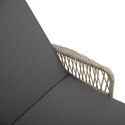 WYGODNY LEŻAK OGRODOWY ZESTAW 3 JASNOSZARY I CIEMNOSZARY RATTAN PE METAL