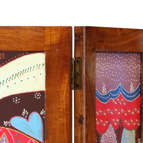 PARAWAN 3 PANELOWY MIODOWY BRĄZ 35X1.5X160CM Z DREWNA AKACJI