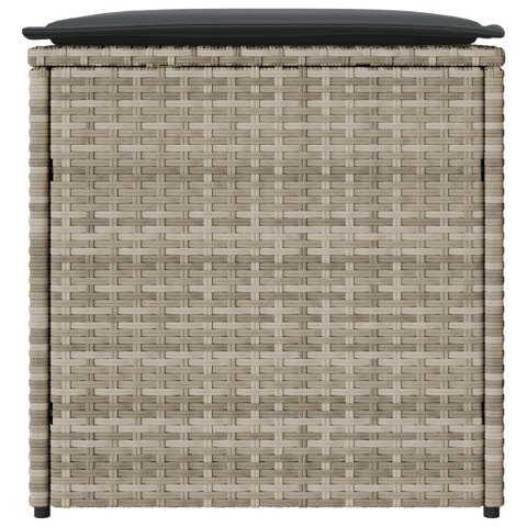 SKRZYNIA OGRODOWA JASNOSZARY I CIEMNOSZARY SZTUCZNY RATTAN ŚREDNIA