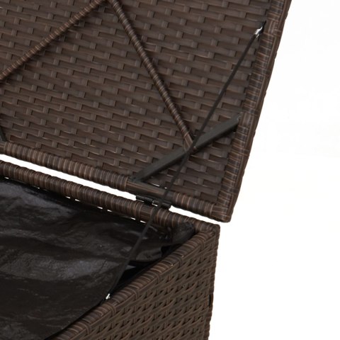 SKRZYNKA DO PRZECHOWYWANIA NA ZEWNĄTRZ BRĄZOWA I KREMOWA RATTAN