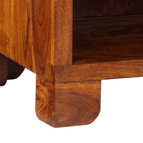 STOJAK NA TELEFON BRĄZOWY 40X35X75CM DREWNO AKACJI