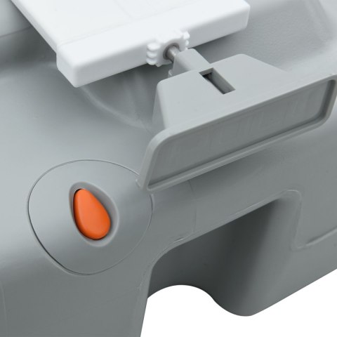 TOALETA KEMPINGOWA PRZENOŚNA SZARA 10L ZBIORNIK NA CZYSTĄ WODĘ 20L ZBIORNIK NA ODPADY