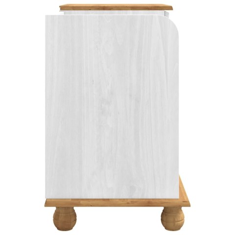 ŁAWKA DO PRZEDPOKOJU ASKIM BIAŁA 100X39X62CM LITE DREWNO SOSNA