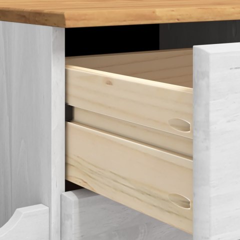 ŁAWKA DO PRZEDPOKOJU ASKIM BIAŁA 100X39X62CM LITE DREWNO SOSNA