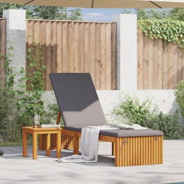 LEŻAK Z PODUSZKĄ 200X55X30CM LITE DREWNO AKACJOWE