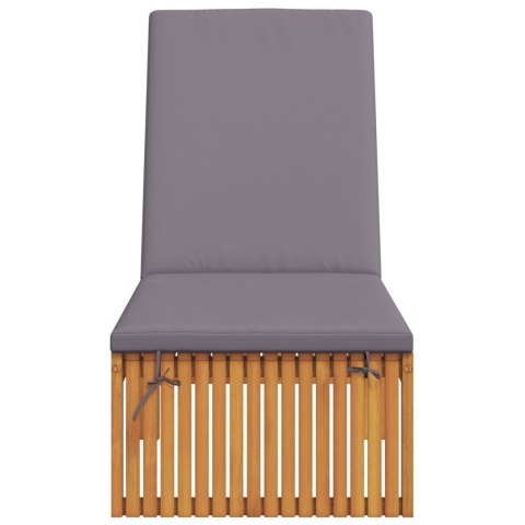 LEŻAK Z PODUSZKĄ 200X55X30CM LITE DREWNO AKACJOWE