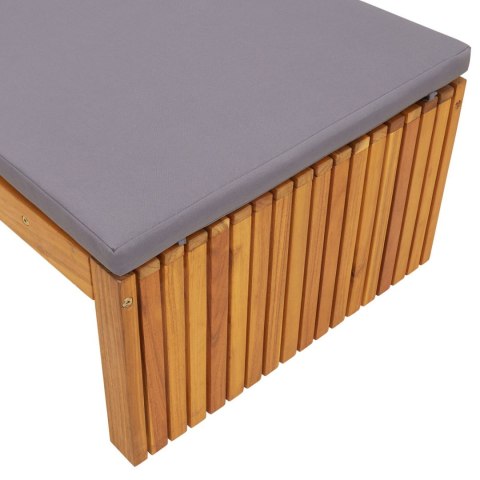 LEŻAK Z PODUSZKĄ 200X55X30CM LITE DREWNO AKACJOWE