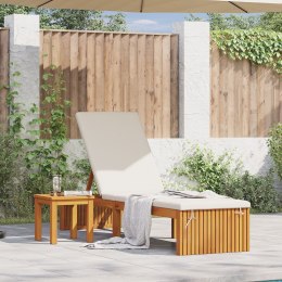 LEŻAK Z PODUSZKĄ 200X55X30CM Z LITEGO DREWNA AKACJOWEGO