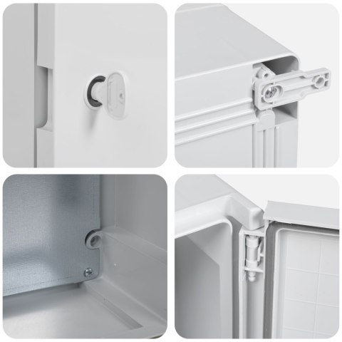 SKRZYNKA KONTROLNA IP65 WODOODPORNA SZARA 21X13X28CM Z PLASTIKU ABS