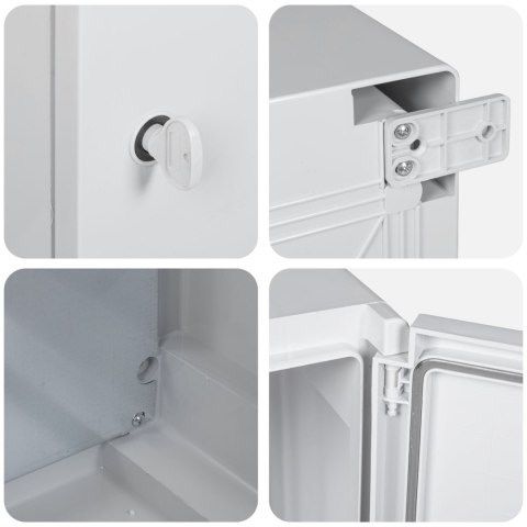 SZAFKA KONTROLNA IP65 WODOODPORNA SZARA 25X13X30CM Z TWORZYWA ABS