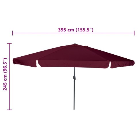 OGRODOWY PARASOL Ø395X245CM W KOLORZE BORDOWYM