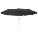 PARASOL OGRODOWY Ø395X245CM W KOLORZE ANTRACYTOWYM