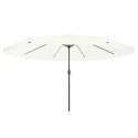 PARASOL OGRODOWY Ø395X245CM W KOLORZE BIAŁYM PIASKOWYM
