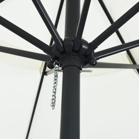 PARASOL OGRODOWY Ø395X245CM W KOLORZE BIAŁYM PIASKOWYM