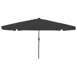 PARASOL OGRODOWY Z LAMPKAMI LED Ø395X245CM ANTRACYTOWY