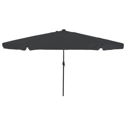 PARASOL OGRODOWY Z LAMPKAMI LED Ø395X245CM ANTRACYTOWY