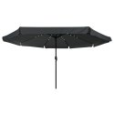 PARASOL OGRODOWY Z LAMPKAMI LED Ø395X245CM ANTRACYTOWY