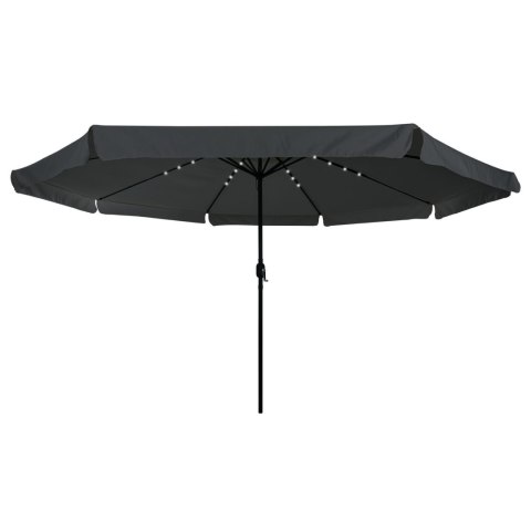 PARASOL OGRODOWY Z LAMPKAMI LED Ø395X245CM ANTRACYTOWY
