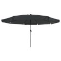 PARASOL OGRODOWY Z LAMPKAMI LED Ø395X245CM ANTRACYTOWY