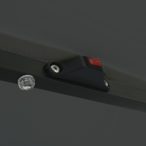 PARASOL OGRODOWY Z LAMPKAMI LED Ø395X245CM ANTRACYTOWY