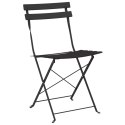 SKŁADANE KRZESŁA OGRODOWE - 2 SZTUKI ANTRACYTOWE STALOWE
