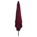 CZWOROKĄTNY PARASOL OGRODOWY Z LEDAMI 295X245CM BURGUNDOWY