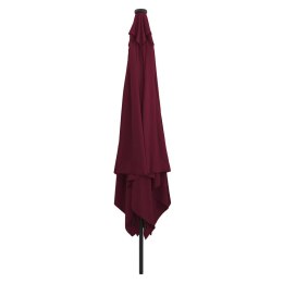 CZWOROKĄTNY PARASOL OGRODOWY Z LEDAMI 295X245CM BURGUNDOWY