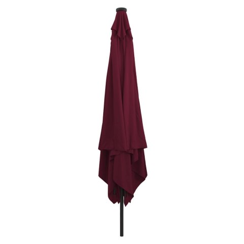 CZWOROKĄTNY PARASOL OGRODOWY Z LEDAMI 295X245CM BURGUNDOWY
