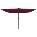 CZWOROKĄTNY PARASOL OGRODOWY Z LEDAMI 295X245CM BURGUNDOWY