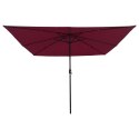 CZWOROKĄTNY PARASOL OGRODOWY Z LEDAMI 295X245CM BURGUNDOWY