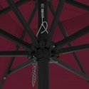 CZWOROKĄTNY PARASOL OGRODOWY Z LEDAMI 295X245CM BURGUNDOWY