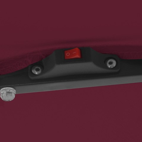 CZWOROKĄTNY PARASOL OGRODOWY Z LEDAMI 295X245CM BURGUNDOWY