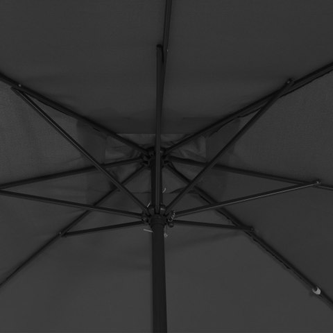 KWADRATOWY PARASOL OGRODOWY 295X245CM ANTRACYTOWY