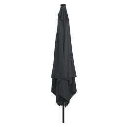 KWADRATOWY PARASOL OGRODOWY Z LAMPKAMI LED 295X245CM ANTRACYTOWY