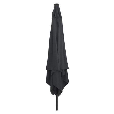 KWADRATOWY PARASOL OGRODOWY Z LAMPKAMI LED 295X245CM ANTRACYTOWY