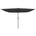 KWADRATOWY PARASOL OGRODOWY Z LAMPKAMI LED 295X245CM ANTRACYTOWY