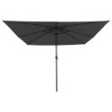 KWADRATOWY PARASOL OGRODOWY Z LAMPKAMI LED 295X245CM ANTRACYTOWY