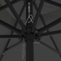 KWADRATOWY PARASOL OGRODOWY Z LAMPKAMI LED 295X245CM ANTRACYTOWY