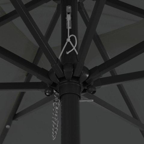 KWADRATOWY PARASOL OGRODOWY Z LAMPKAMI LED 295X245CM ANTRACYTOWY