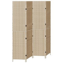 PRZEGRODA POKOJU 4 PANELE SKŁADANE BEŻOWA 196X200CM POLI RATTAN