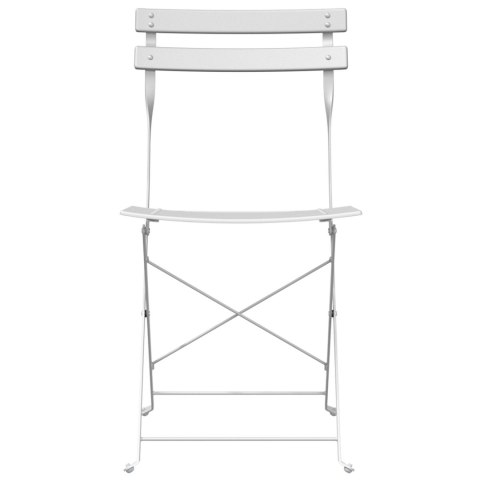 SKŁADANE KRZESŁA OGRODOWE 2 SZT. BIAŁE STALOWE