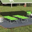 VidaXL Składane Łóżko Kempingowe Ciemnozielone Metalowa rama z tkaniną
