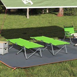 VidaXL Składane Łóżko Kempingowe Ciemnozielone Metalowa rama z tkaniną