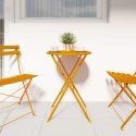 STOLIK BISTRO MUSZTARDOWY Ø50X71CM STAL MALOWANA PROSZKOWO