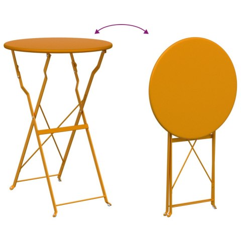 STOLIK BISTRO MUSZTARDOWY Ø50X71CM STAL MALOWANA PROSZKOWO