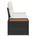 SOFA OGRODOWA 2-OSOBOWA Z PODUSZKAMI CZARNA POLIRATTAN