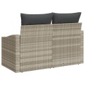 SOFA OGRODOWA 2-OSOBOWA Z PODUSZKAMI SZARY POLY RATTAN