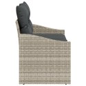 SOFA OGRODOWA 2-OSOBOWA Z PODUSZKAMI SZARY POLY RATTAN